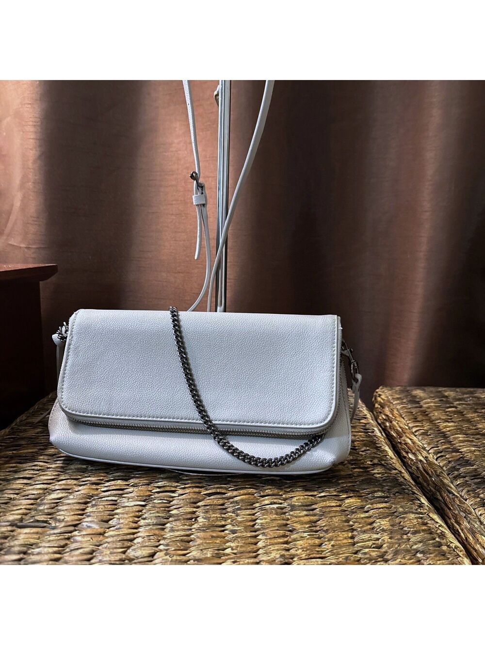 Rebecca Minkoff Gray Pebble grain Leather Crossbody Handbag